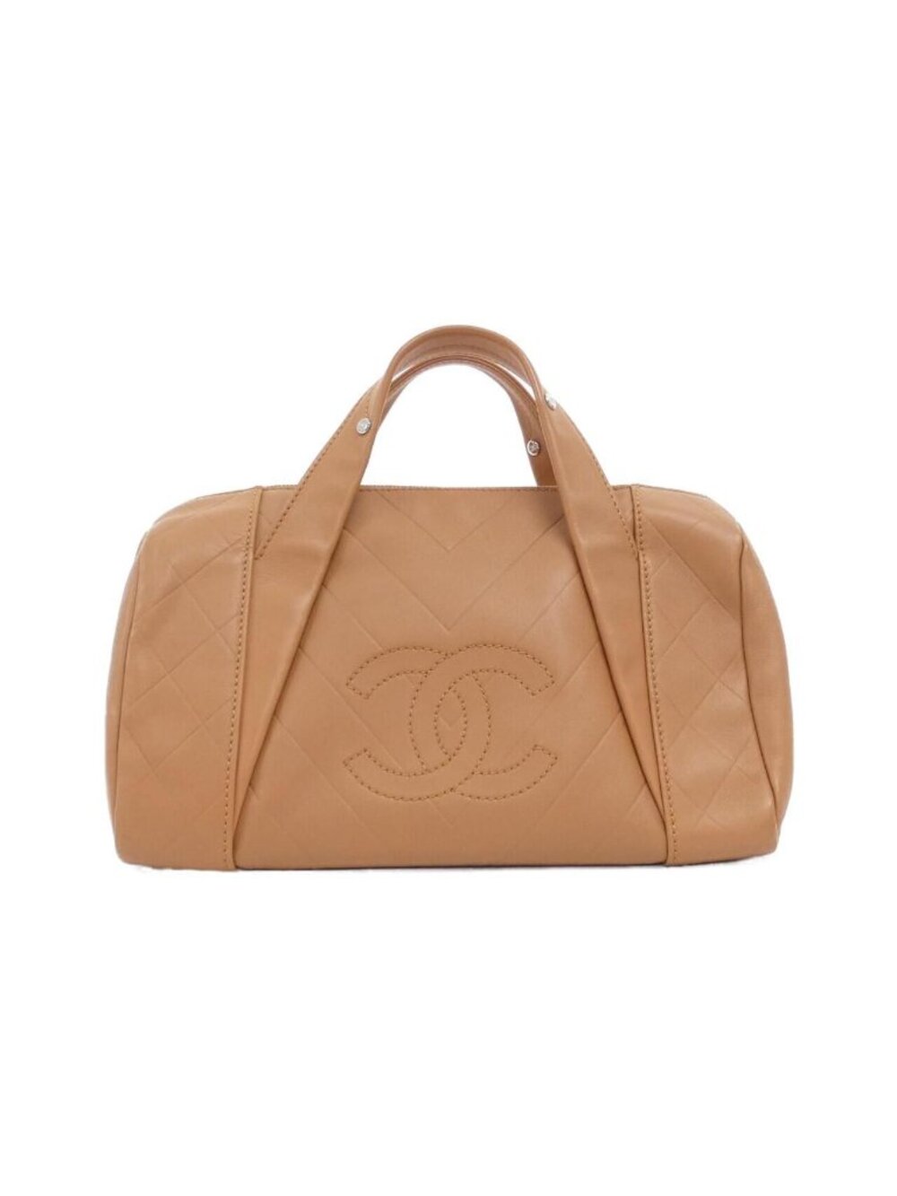 Chanel Boston Bag Travel Bags Beige